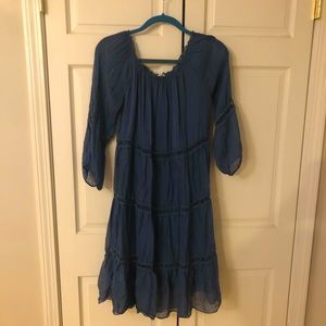 Sundance Magazine - Blue Sheer Midi Dress with Slip